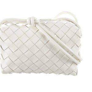 BOTTEGA VENETA - Patent Leather Mini Loop Camera Bag. - White